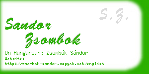 sandor zsombok business card